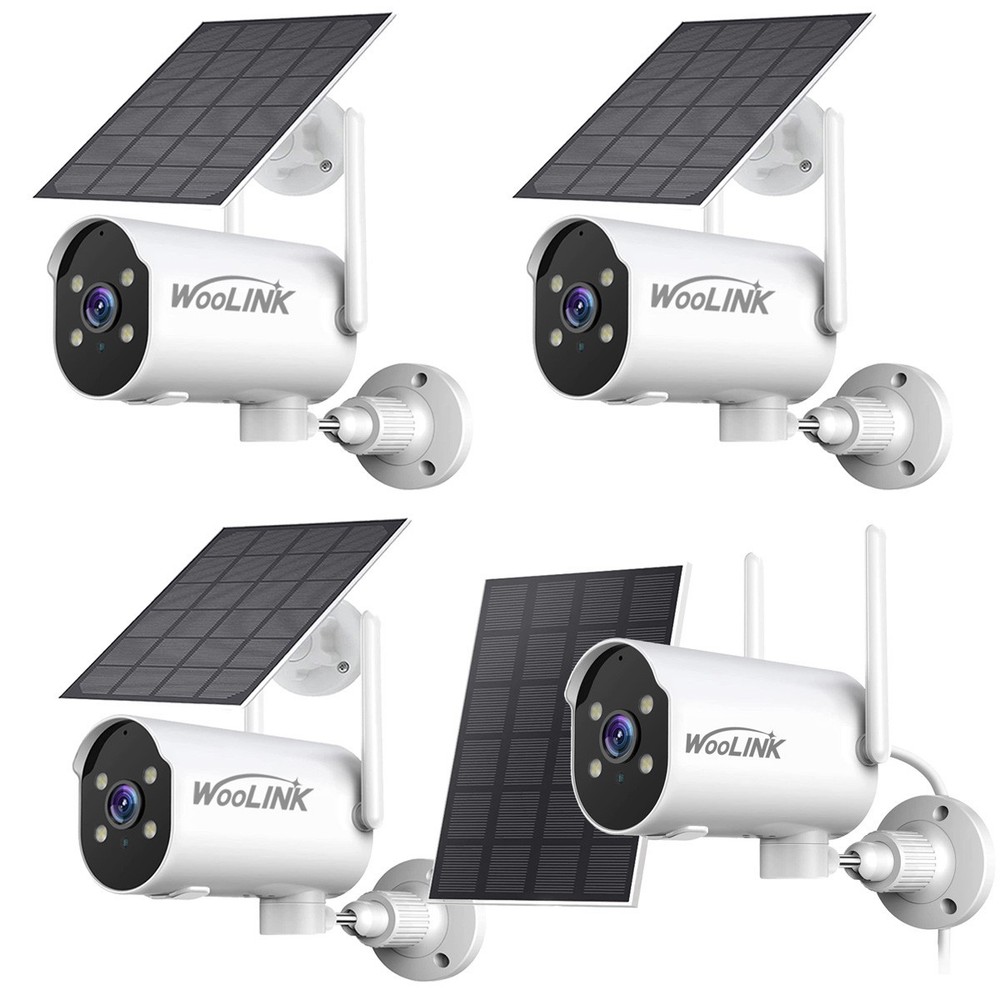 4PCS Solar Camera 2K HD WiFi Solar Power Security Camera System with Solar Panel