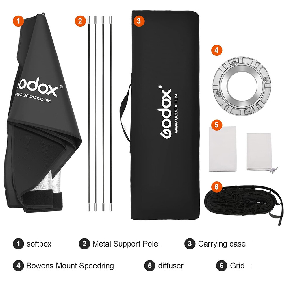 Godox 35x160cm Honeycomb Grid Softbox Bowens Mount Studio Strobe Camera Flash