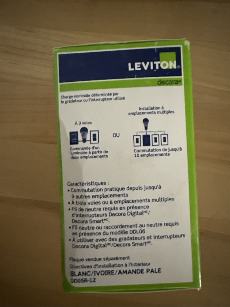 LEVITON DD0SR-1Z DIGITAL/DECORA SMART COORDINATING SWITCH REMOTE, 3-WAY WHITE