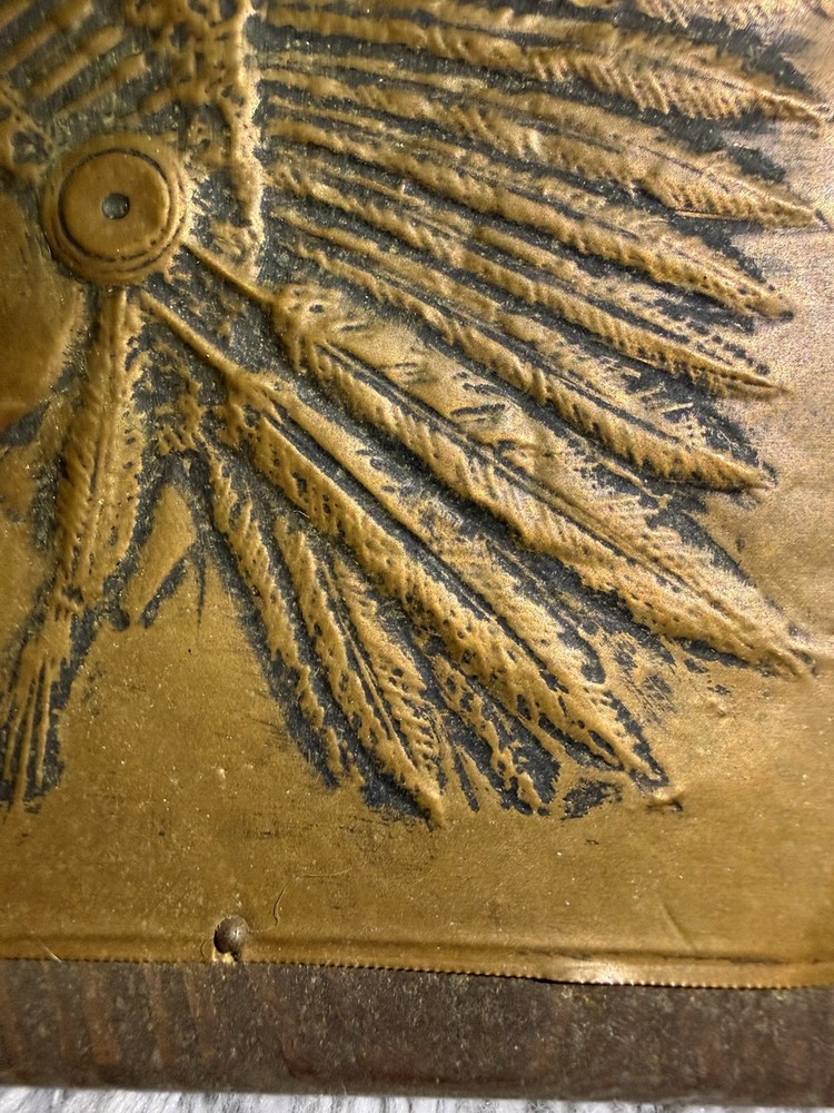 Vintage Native American Copper Plaque.