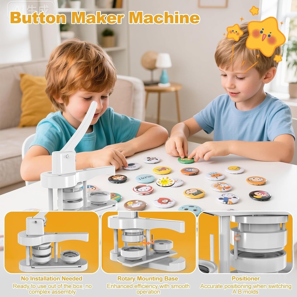 Button Maker Machine, Pin Maker Machine, Button Press Machine, (58mm/2.25inch)