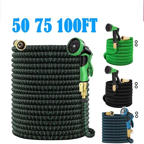 No-Kink Water Hose Lightweight, Flexible Upgraded Leakproof(50,75,100FT)