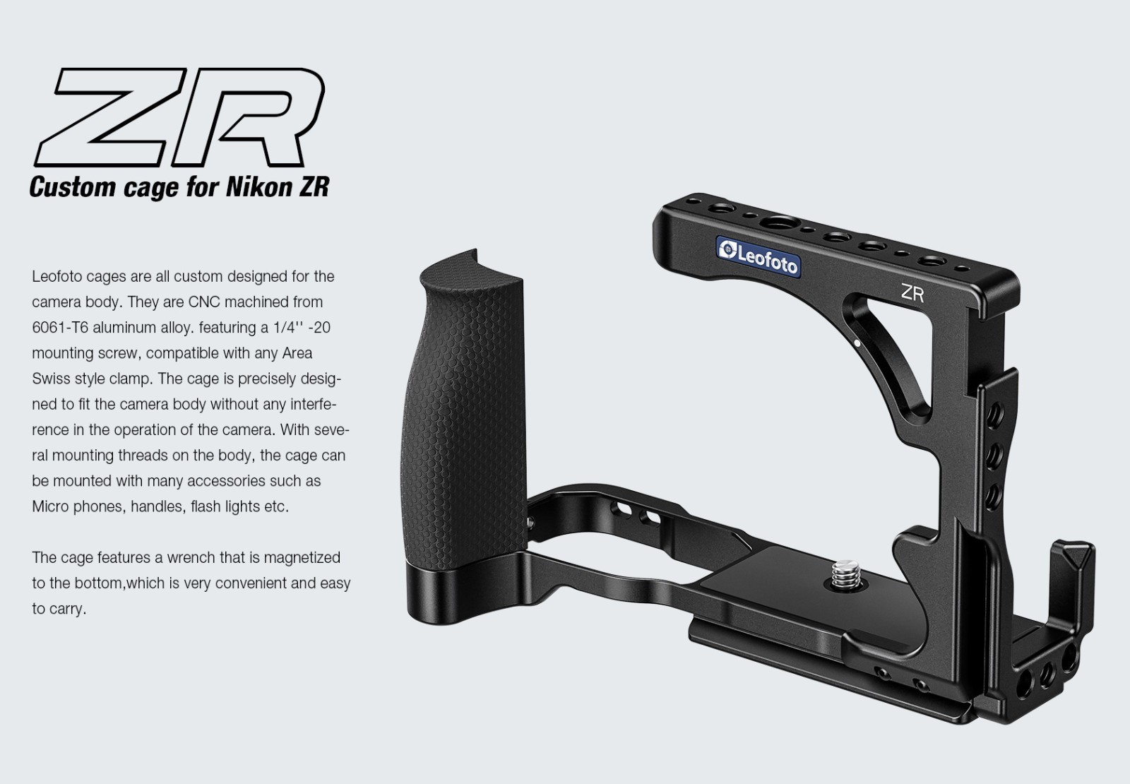 Leofoto ZR Custom Cage for Nikon ZR with Silicone Grip