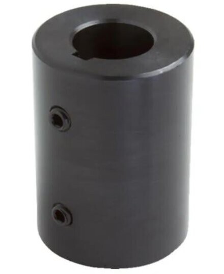 1" Solid Rigid Set Screw Coupling - Black Oxide - with Keyway and Set Screws*