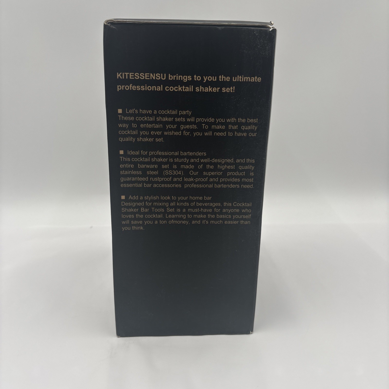 KITESSENSU Cocktail Shaker Set Bartender Kit with Stand - 6 Pieces - Silver NEW