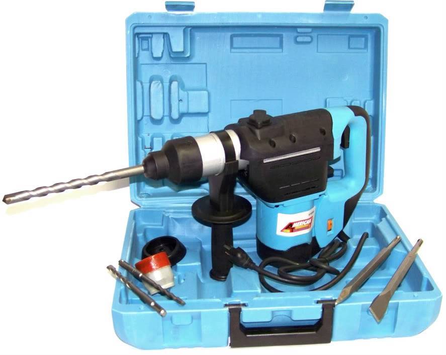 1-1/2" Electric rotary Hammer Drill with bits sds plus roto tool variable speed