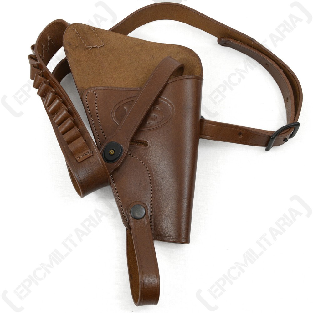 WW2 US .38 Revolver Brown Leather Holster - American Army Military Reproduction