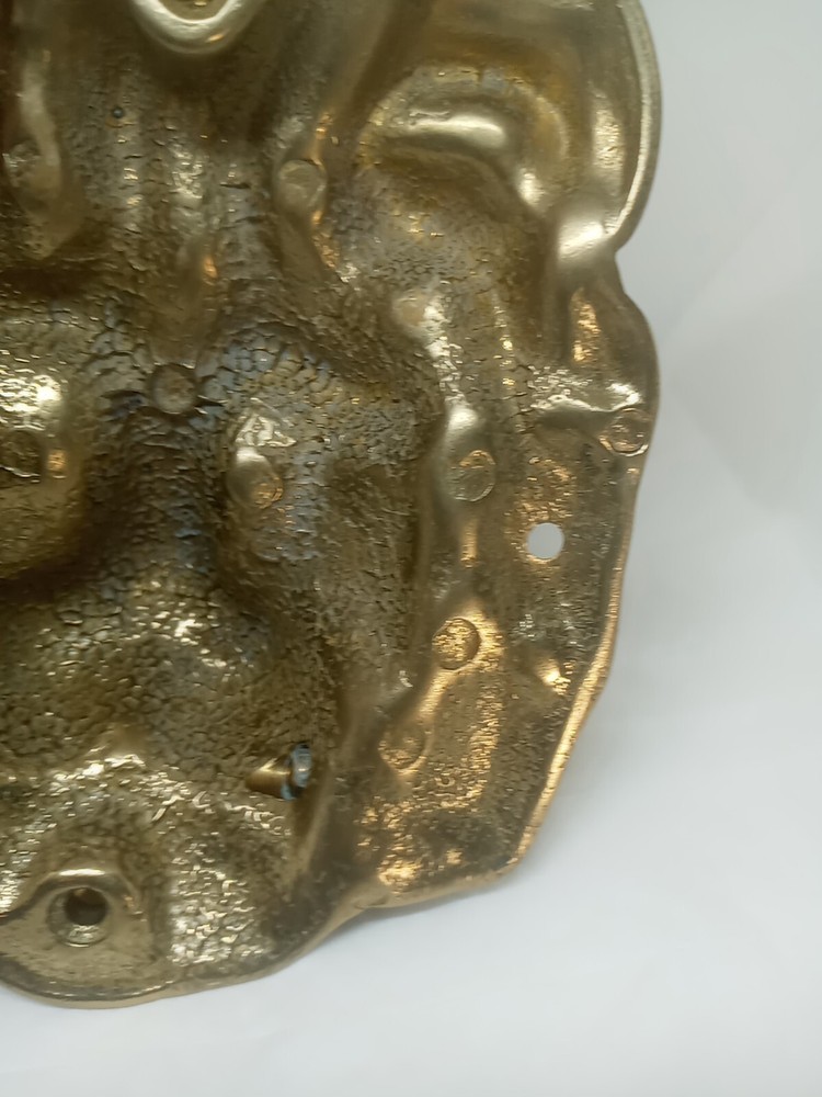 Vtg. Brass Cast Lion Head Door Knocker. Solid. Heavy.