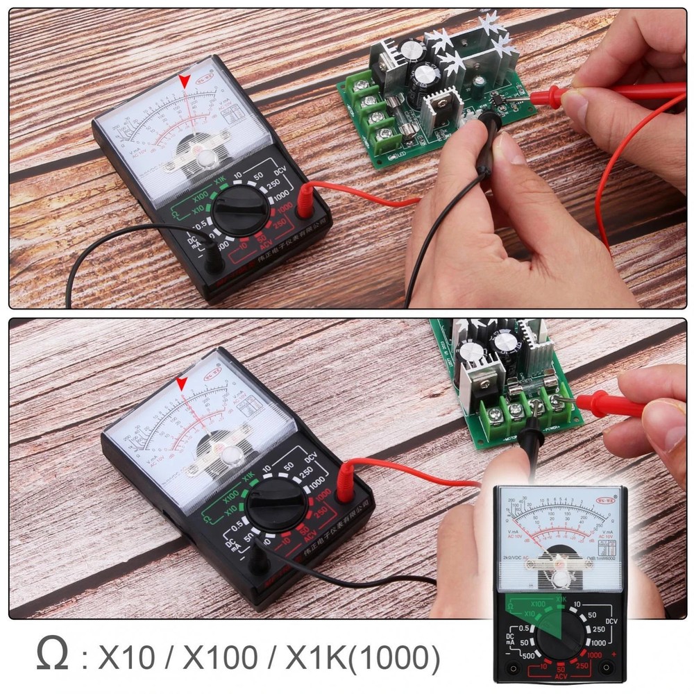 Volt Voltmeter Ammeter Ohmmeter Analog Multimeter Tester Meter AC/DC 1000V/500mA