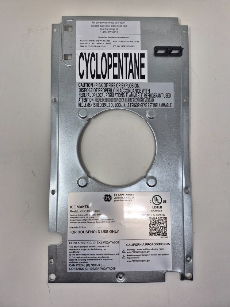 OEM GE Profile Opal 2.0 Ice Maker Replacement Back Cover