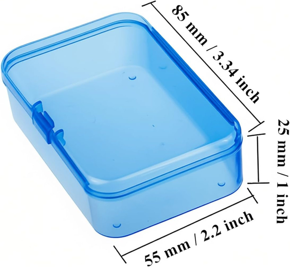 12 Pieces Mini Rectangular Plastic Boxes Empty Storage Organizer Containers with