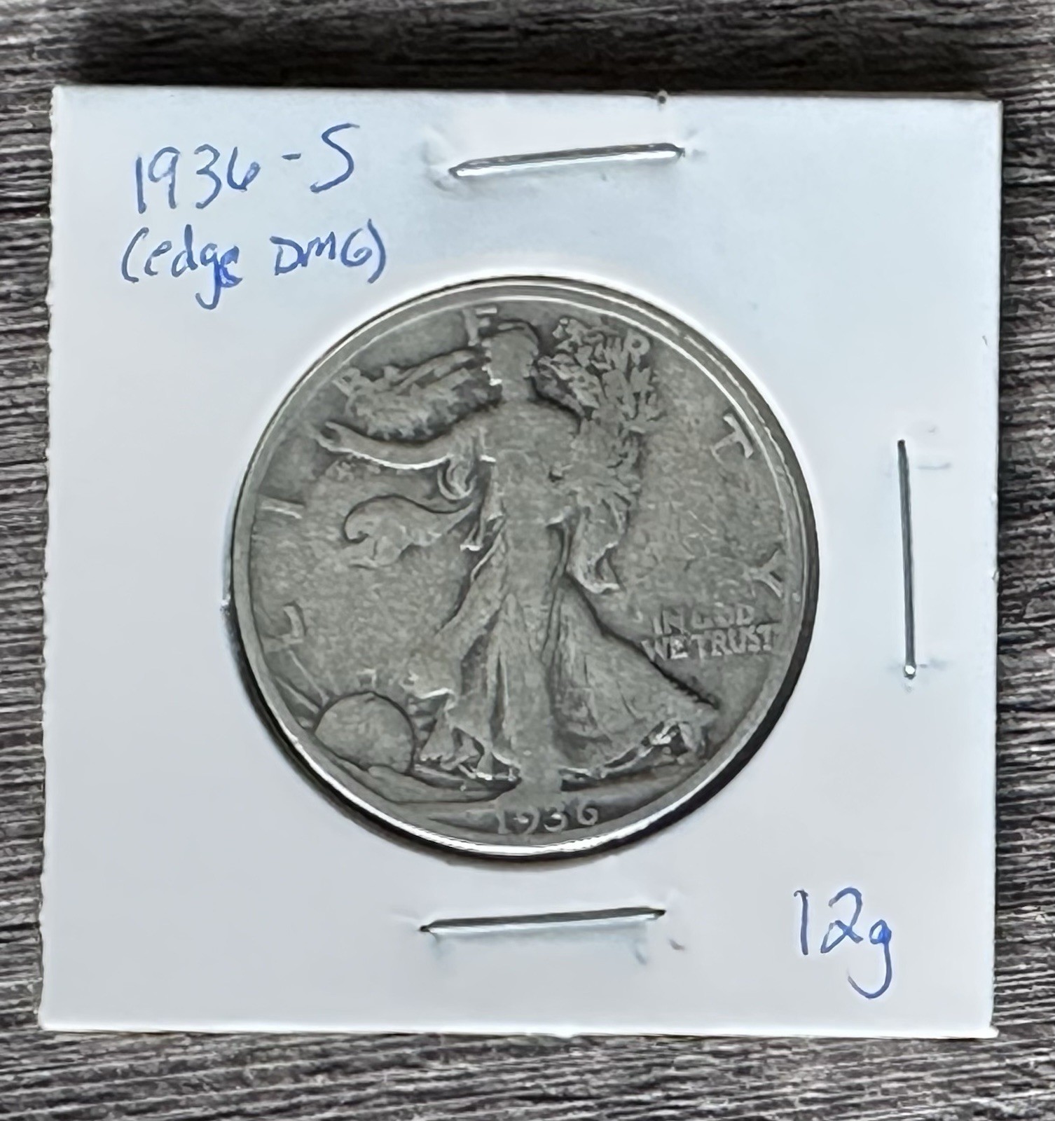 1936 P Walking Liberty Half Dollar - 90% Silver - Vintage Coin - *Edge Wear*