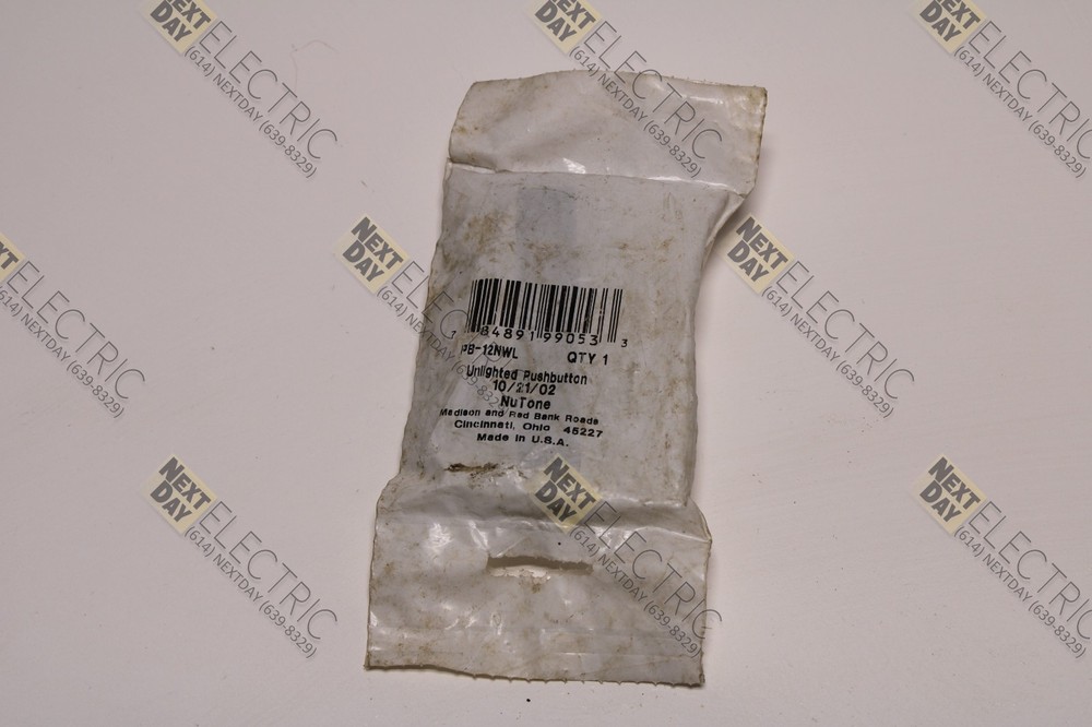 Nutone, PB-12NWL, Unlighted Pushbutton Door Ring Bell Front Rear Switch