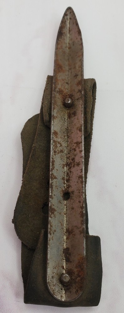 Antique Corn Husking Peg Hook Leather Palm Loop Primitive Farm Tool