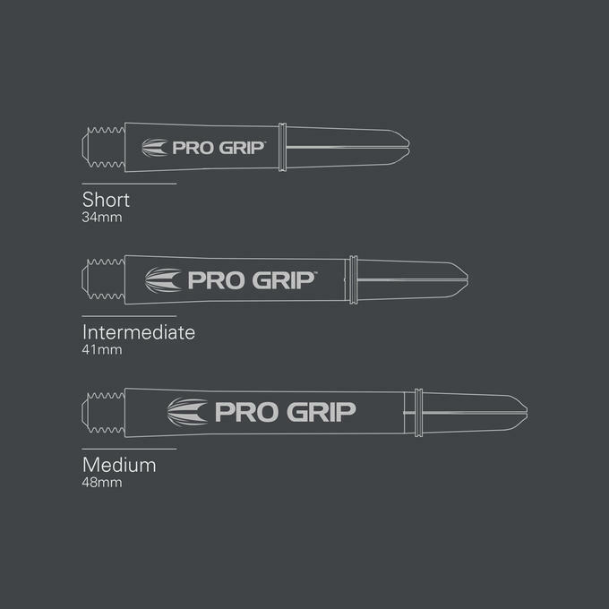 BLACK INTERMEDIATE TARGET PRO GRIP DART SHAFTS.. 41mm