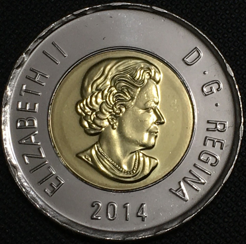 2014 Canada $2 Dollar Toonie Coin, UNC