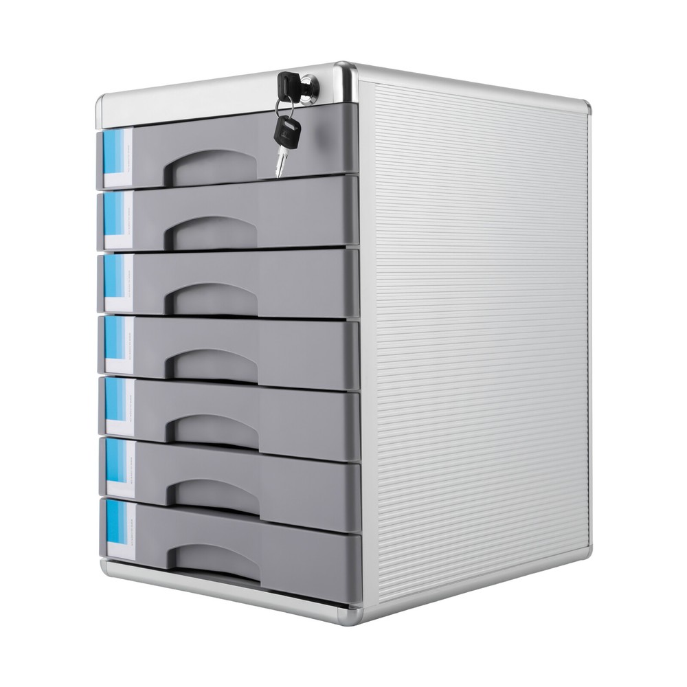 Rectangular Document Storage Box 7 Compartments Drawer Desktop File Organizer