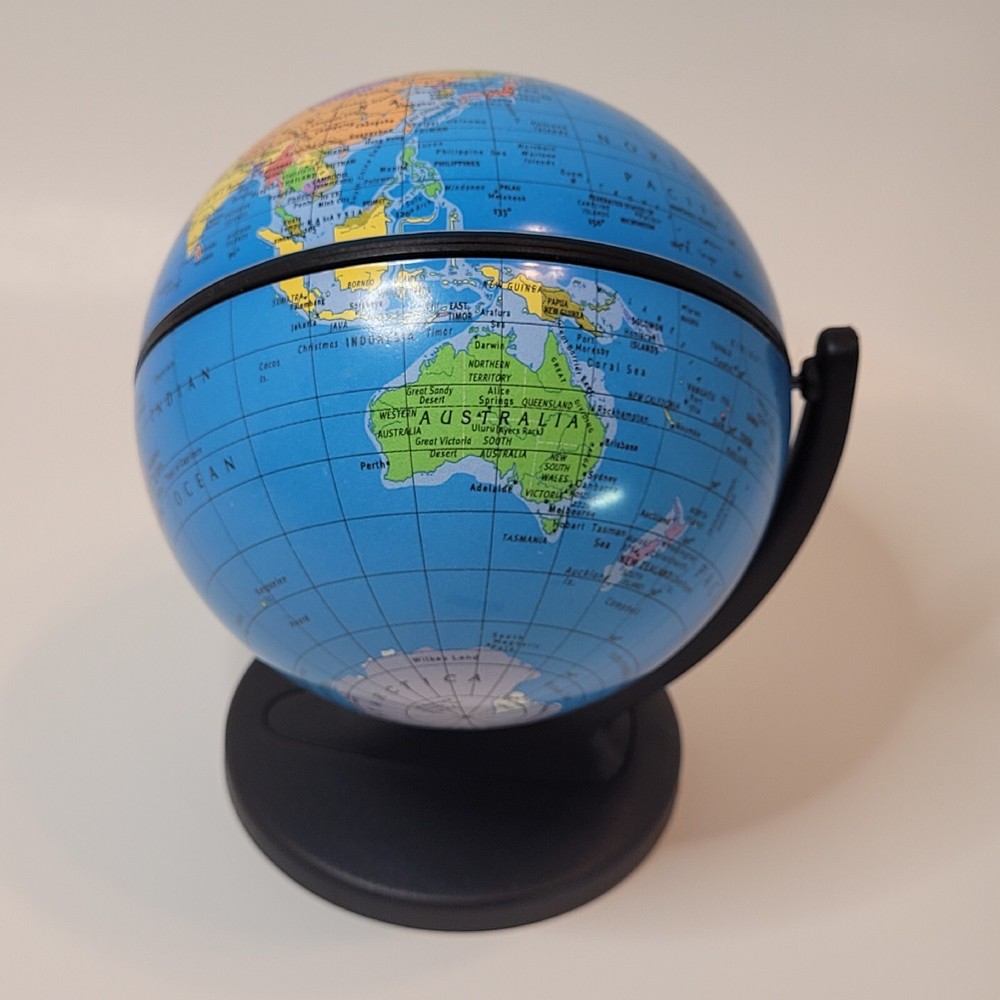 Replogle Desktop Mini Spinning Globe Dual Direction 2001 Desk Accessory 5.5"