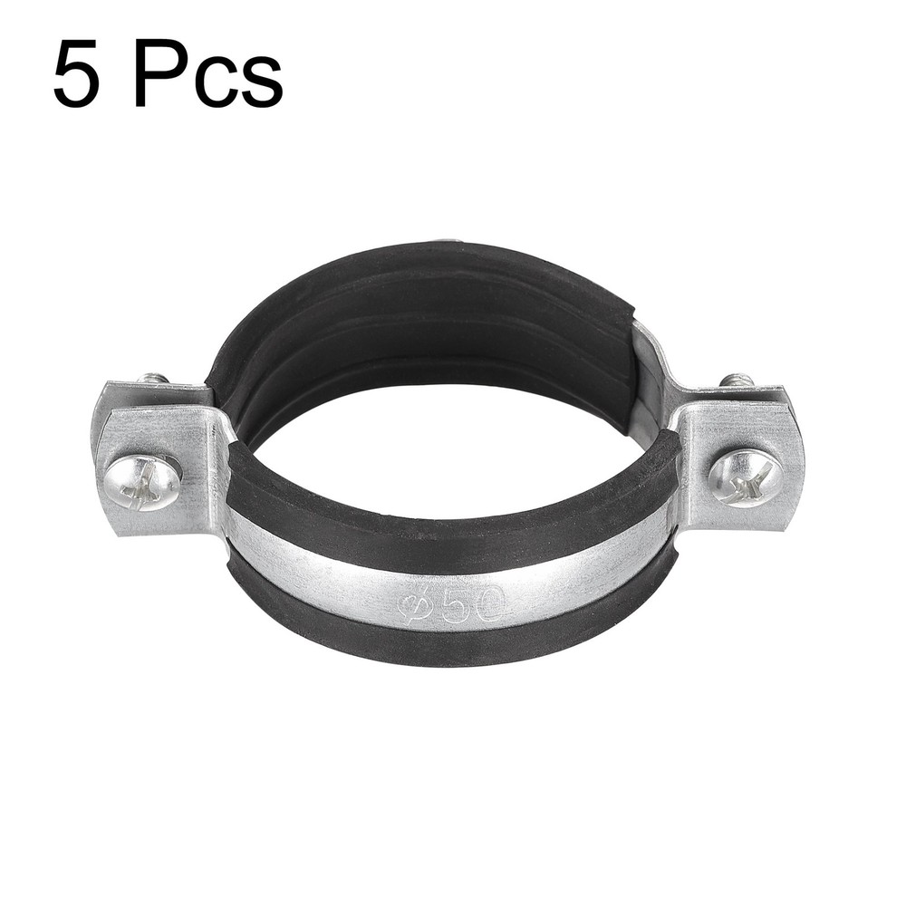 Adjustable 2 Inch Iron Pipe Bracket Clamp, 5-Pack Wall/Ceiling Mount