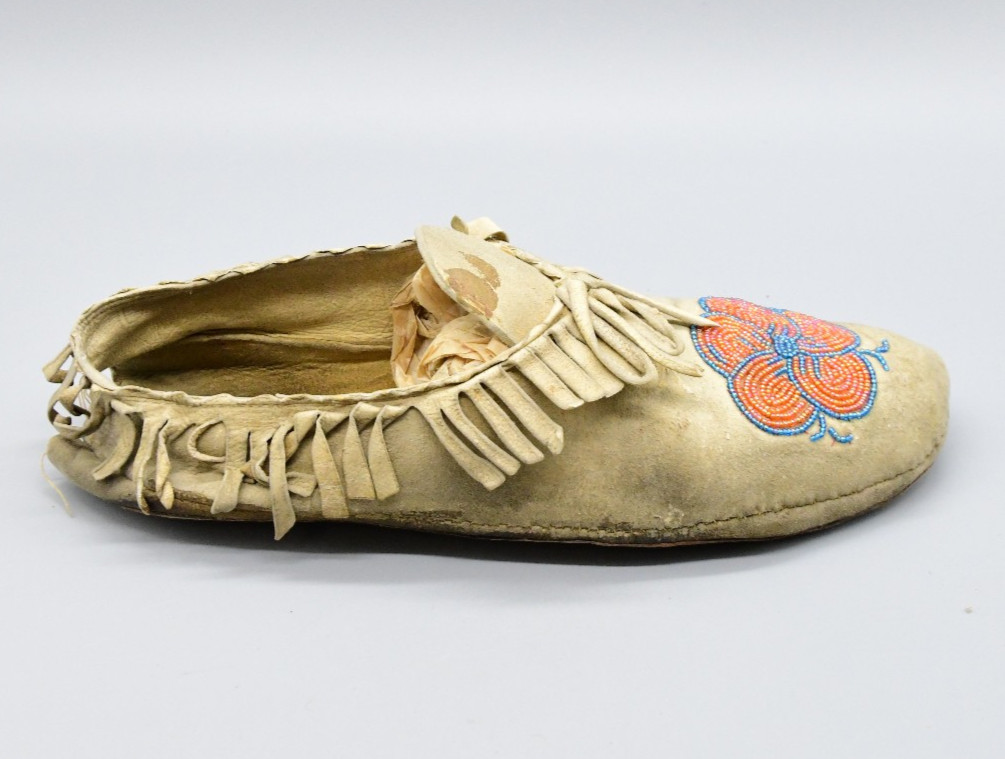 Crow Floral Beaded Deerhide Moccasins