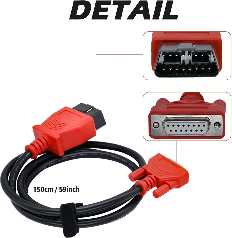 OBD2 II Main Test DB15 Cable for Diagnostic Scan Tools fits MaxiSys MS908,MS906