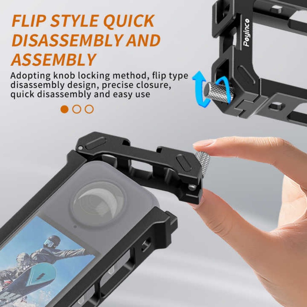 Camera Cage for Insta360 X4 Metal Case Cage Multi-Functional Protective