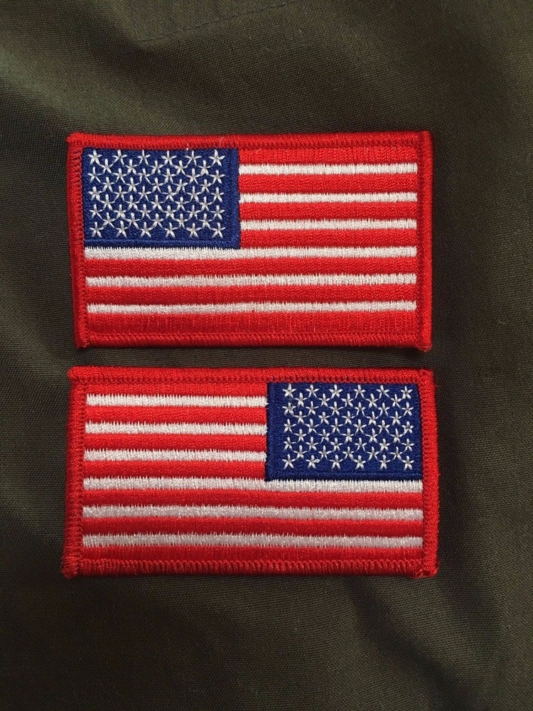 Red Border American Flag Patch
