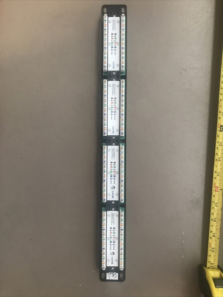 Vertical Cable Cat5e 24 Port 19" Horizontal Rackmount 1U Patch Panel, 23C