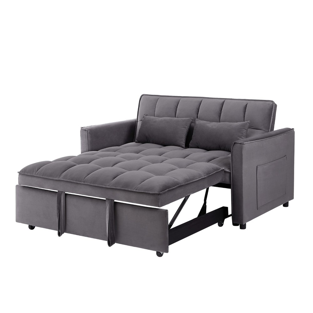 3 in 1 Convertible Sleeper Sofa Pull Out Bed Loveseat Couch Adjustable Backrest