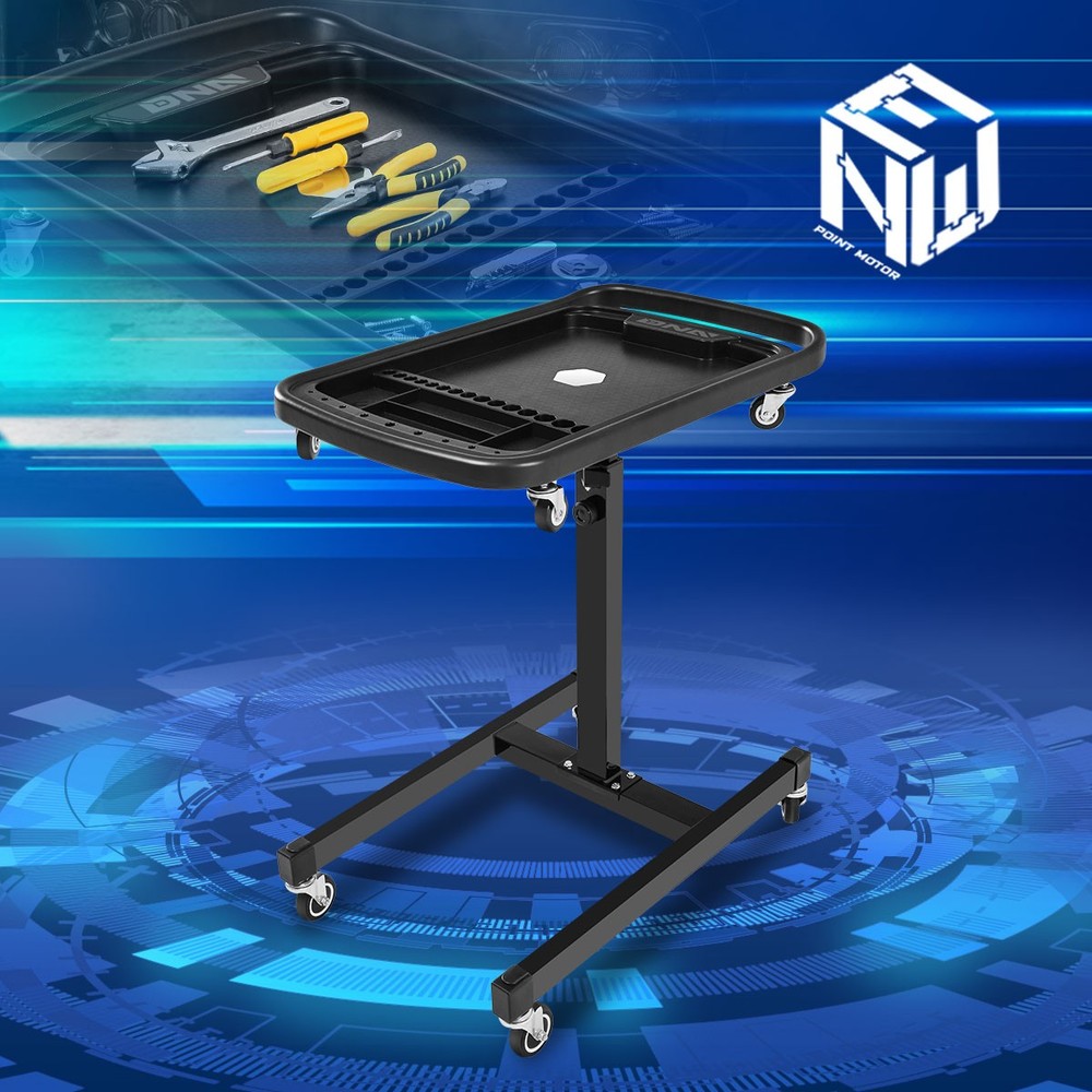 2-In-1 Adjustable Sturdy Durable w/ 360° Rolling Casters Storage Working Table