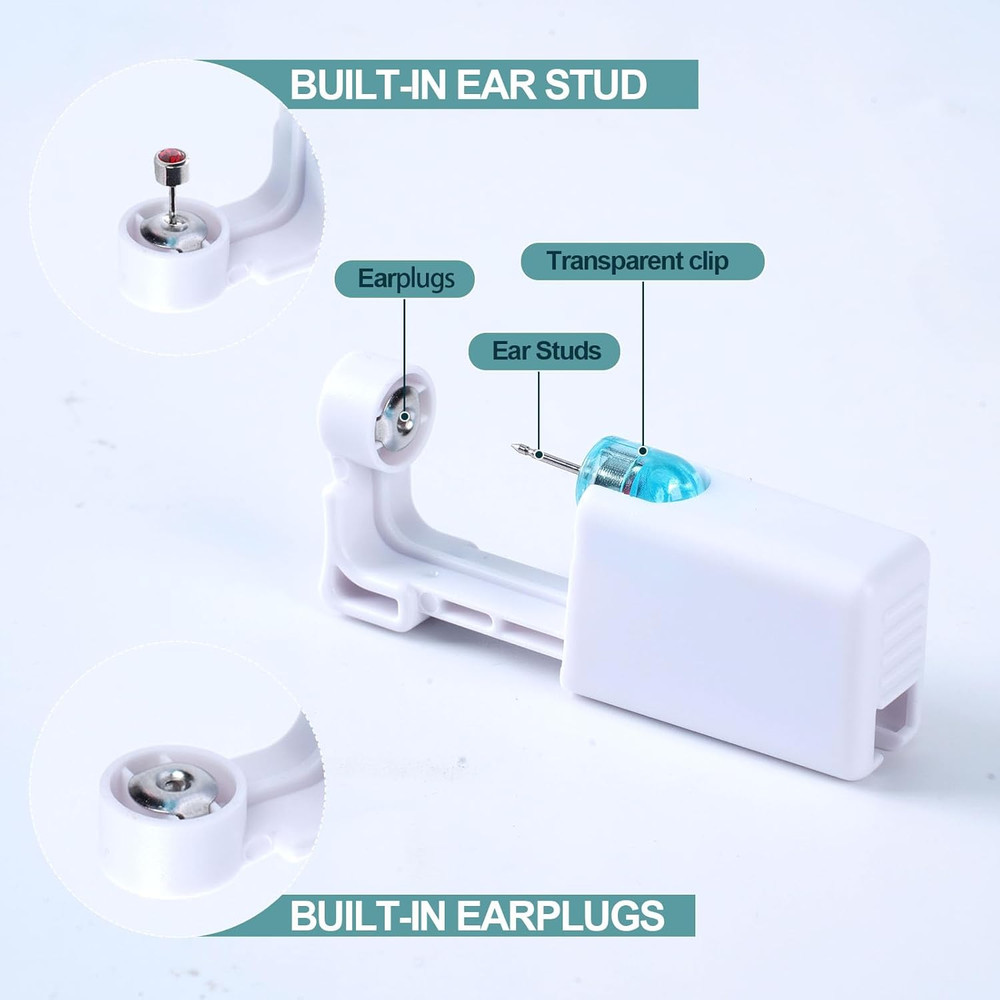12PCS Ear Piercing Kit, Disposable Self Gun Kit with Studs...