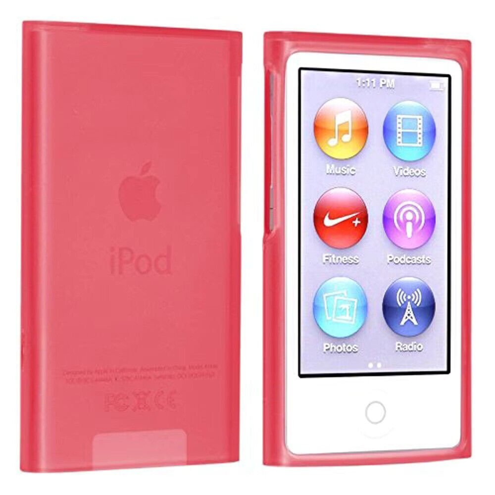 Case for Apple iPod Nano 7 7th Gen - TPU Gel Rubber - Clear & Colors