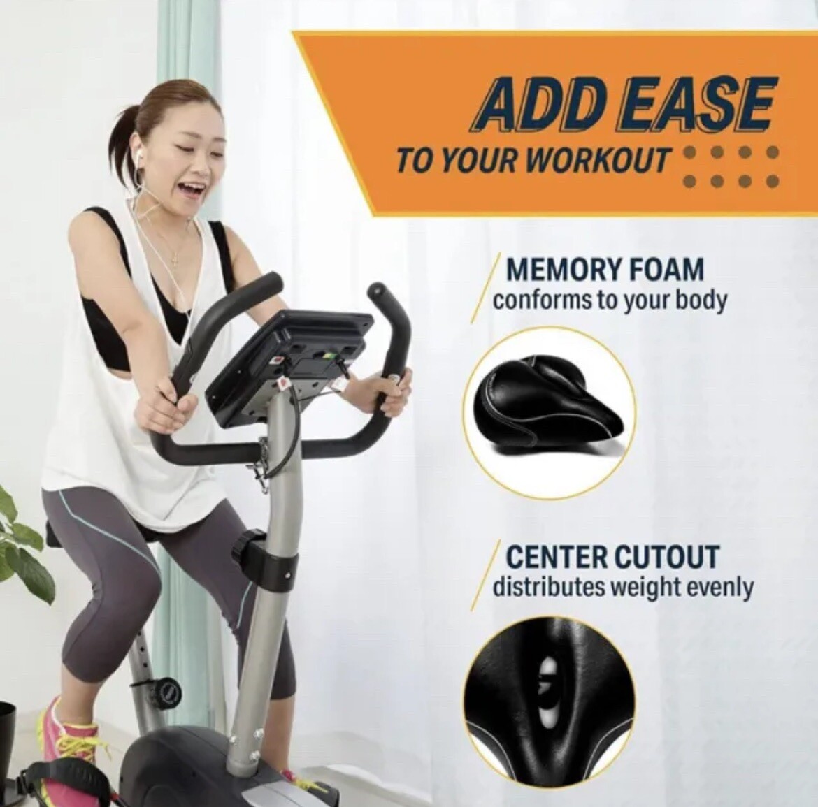 Bikeroo Oversized Bike Seat - Men's or Women's Indoor/Outdoor Universal Mounting