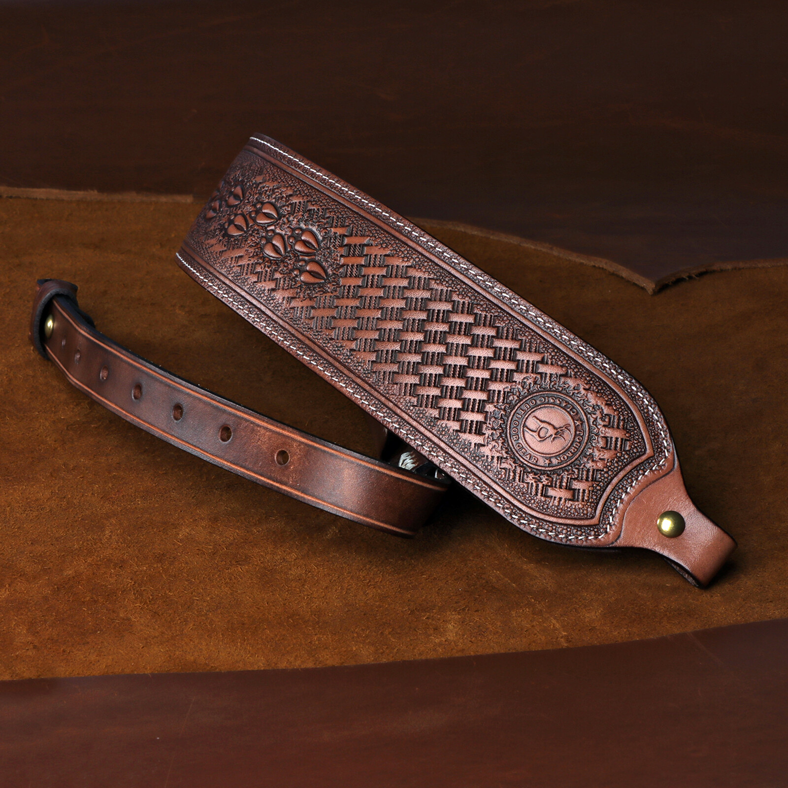 Tourbon Vintage Leather Rifle Sling Gun Carrying Strap Shooting Rest Adjustable