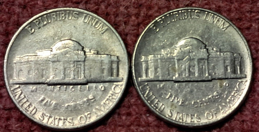 1996P jefferson nickel grease strike through error