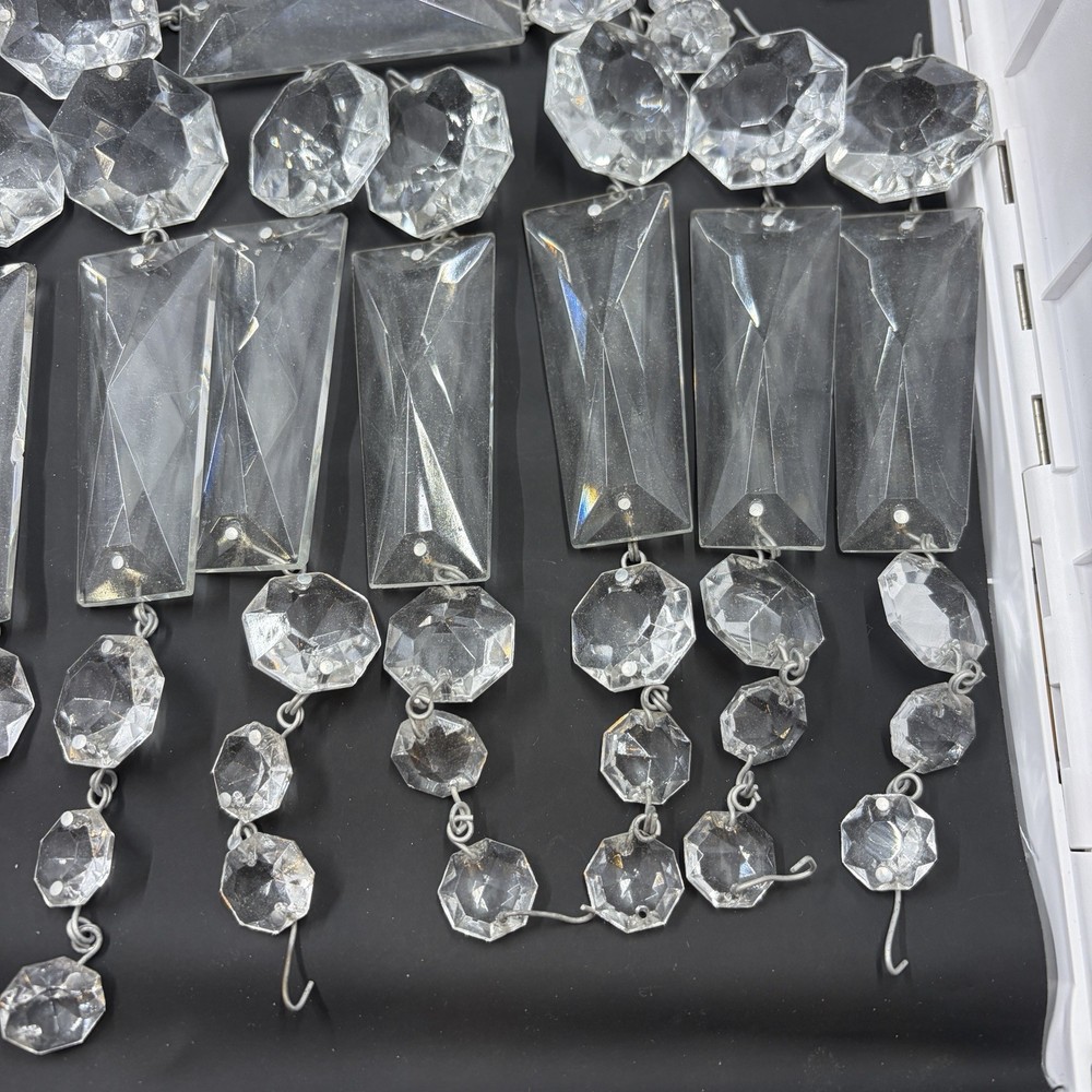 VTG 31 Strands Rectangular & Octagon Prisms Crystal Chandelier Replacement 155