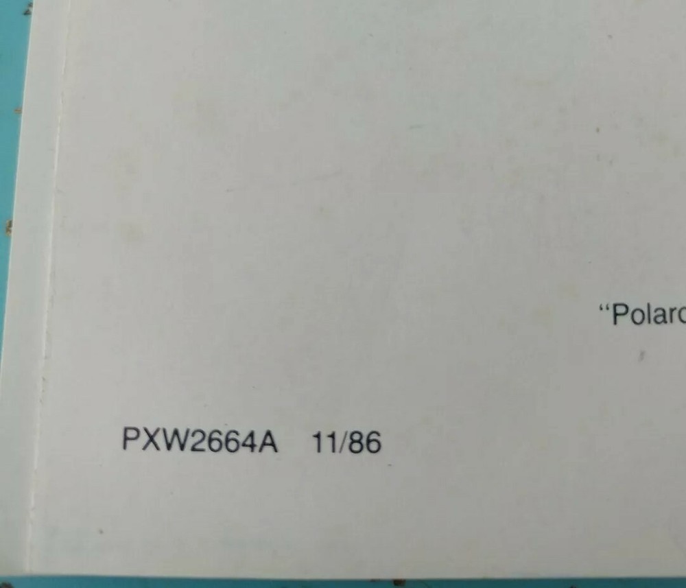 Vintage 1986 Polaroid ProPack Manual