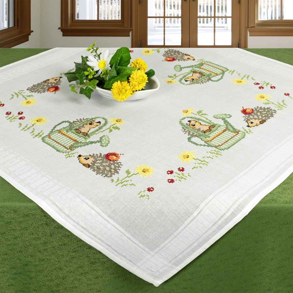 "Hedgehogs"  Tablecloth Kit for Embroidery Schafer 6860