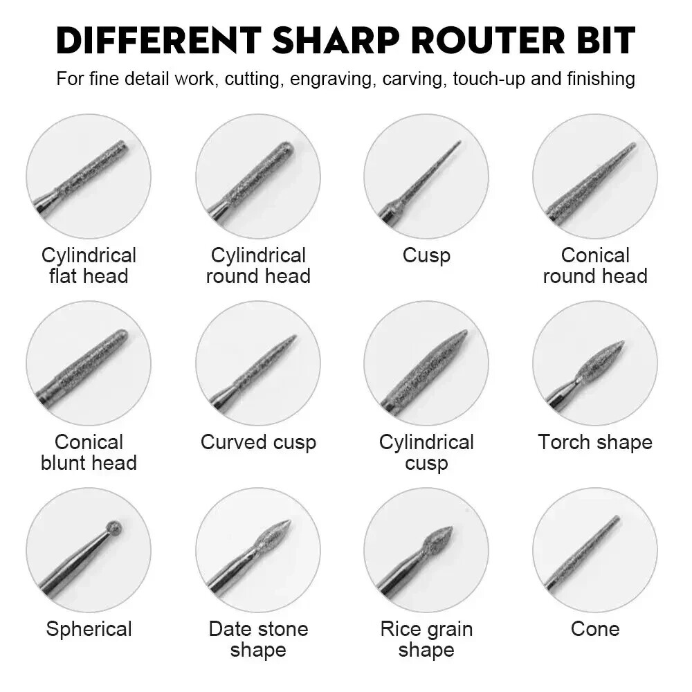 30PC Dremel Rotary Multi Tool Cutting Guide HSS Router Drill Bits Attachment Kit