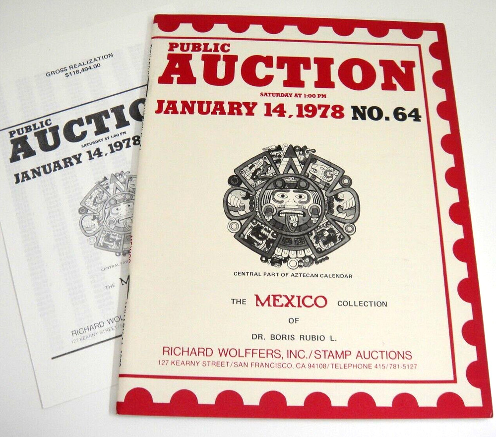Wolffers Stamp Auction Catalog 1978 w Prices Realized Dr Rubio Mexico Collection