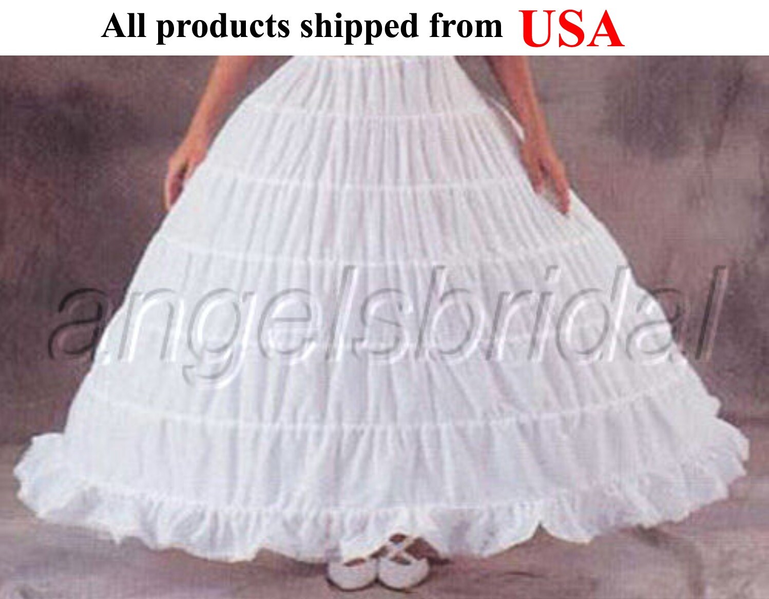 Premium Quality Mega Full Cotton 6-Hoop Halloween Costume Petticoat Skirt Slip
