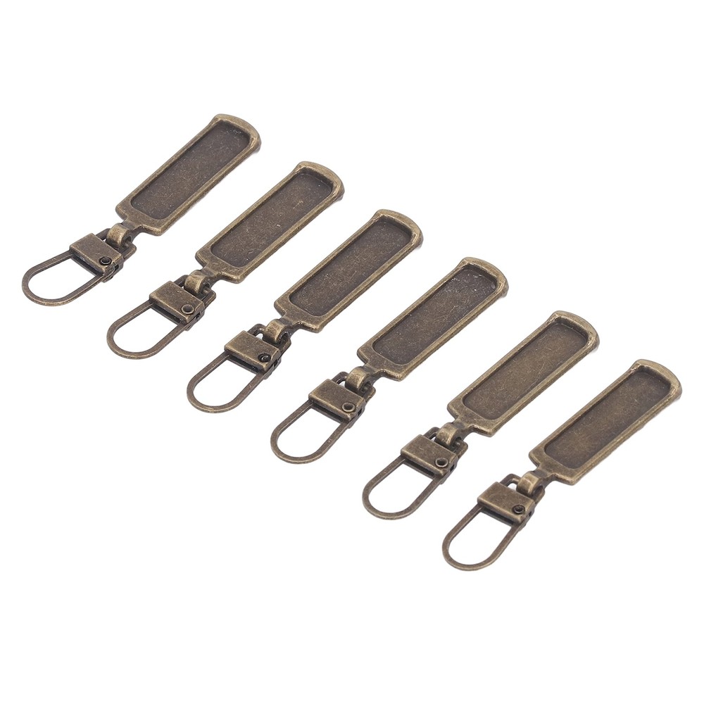 § Bronze 6Pcs Zipper Pull Tab Rustproof Detachable Colred Zipper Pull