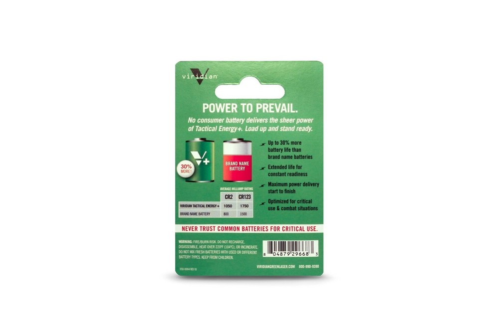 Viridian Weapon Technologies CR2 Battery (3 Pack) 350-0004