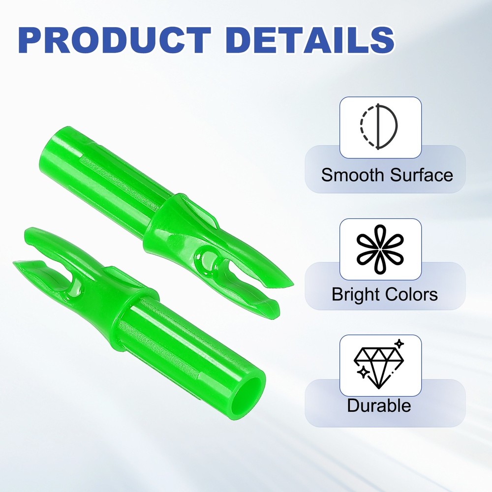 30 Pack Archery Arrows Nocks 6.2mm Plastic Insert Arrow Nock Green