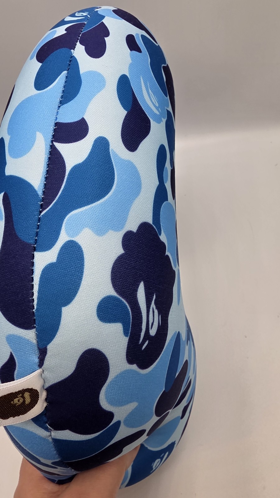 A Bathing Ape BAPE Travel Pillow Blue Camo Authentic USED