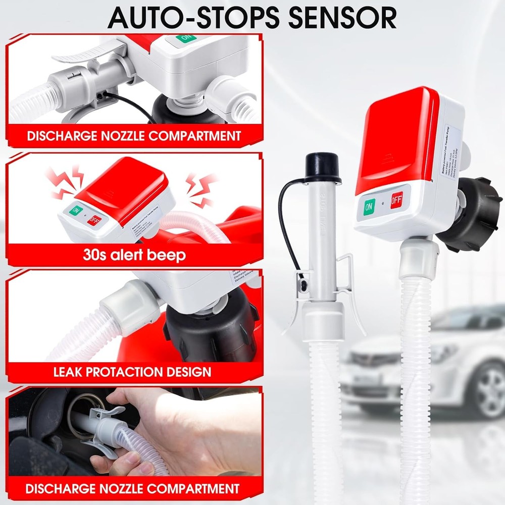 Fuel Transfer Pump with Auto-Stop Sensor - 3.2 Gallons per Minute