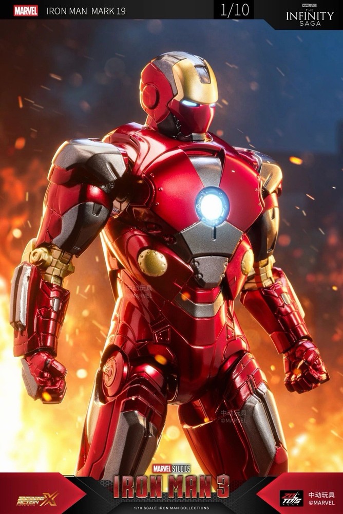 zd toys IRON MAN MARK 19 “TIGER” 1/10 action figure iron man 3 MARVEL NEW