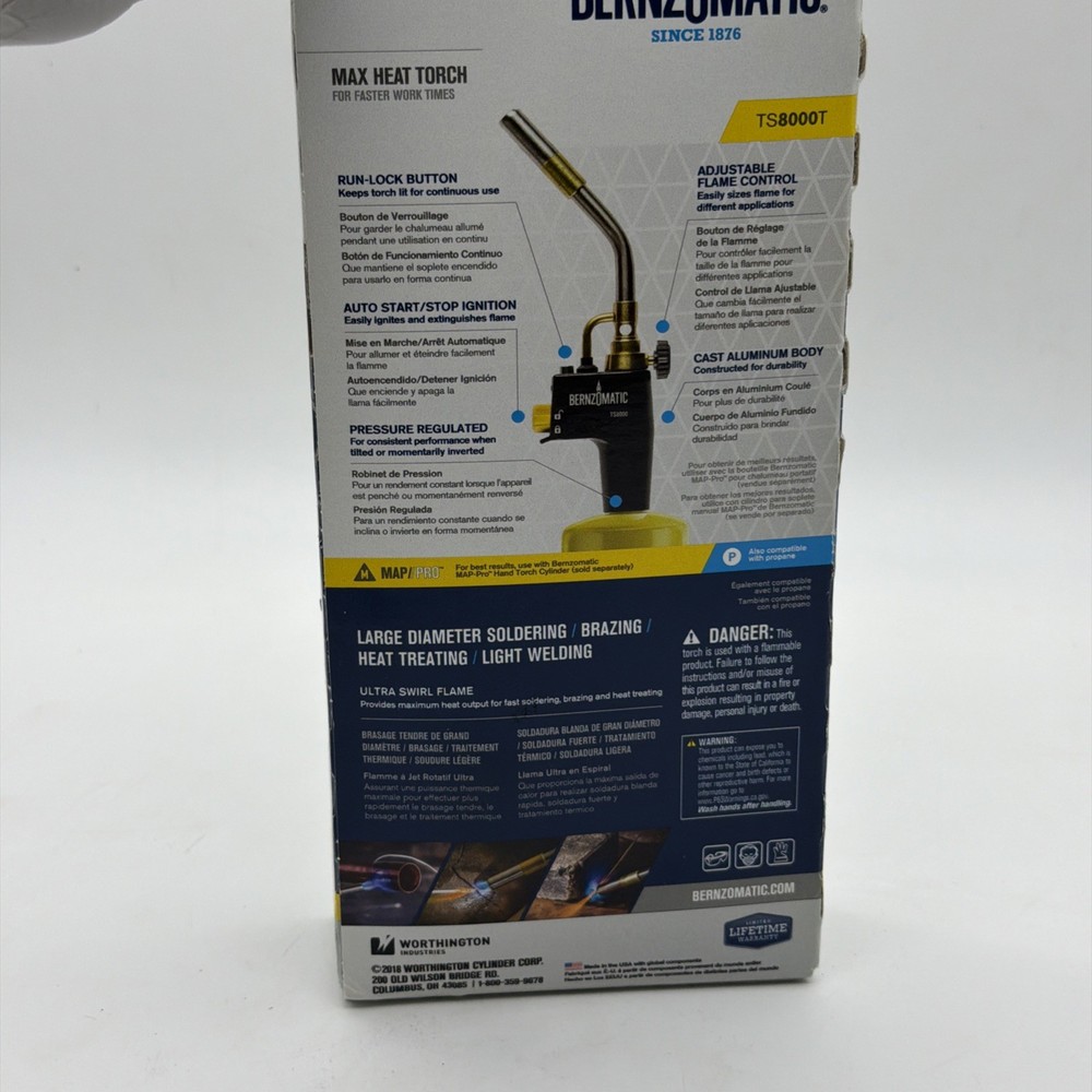 BernzOmatic TS8000 Pro Series Adjustable Flame Propane Torch