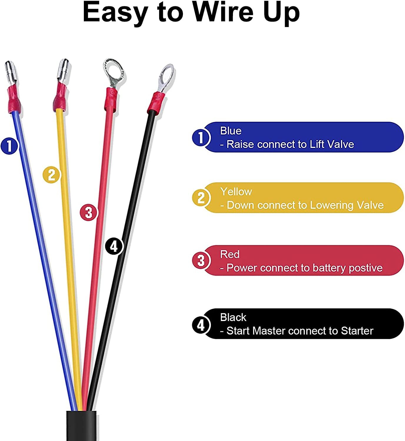 4 Wire Dump Trailer Remote Control Switch fits Double Acting Hydraulic Pump 15ft