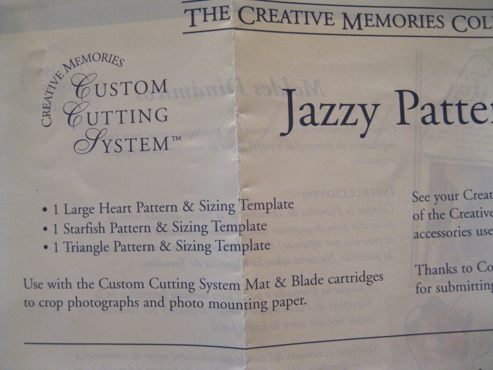 Creative Memories Jazzy Patterns Large Heart, Starfish, Triangle, No Sizing Temp